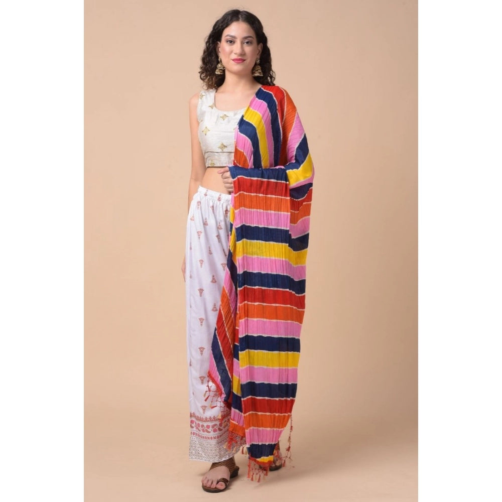 Generic Women's Chanderi Printed Dupatta (Multicolor, Length: 2.25 to 2.50 Mtr)