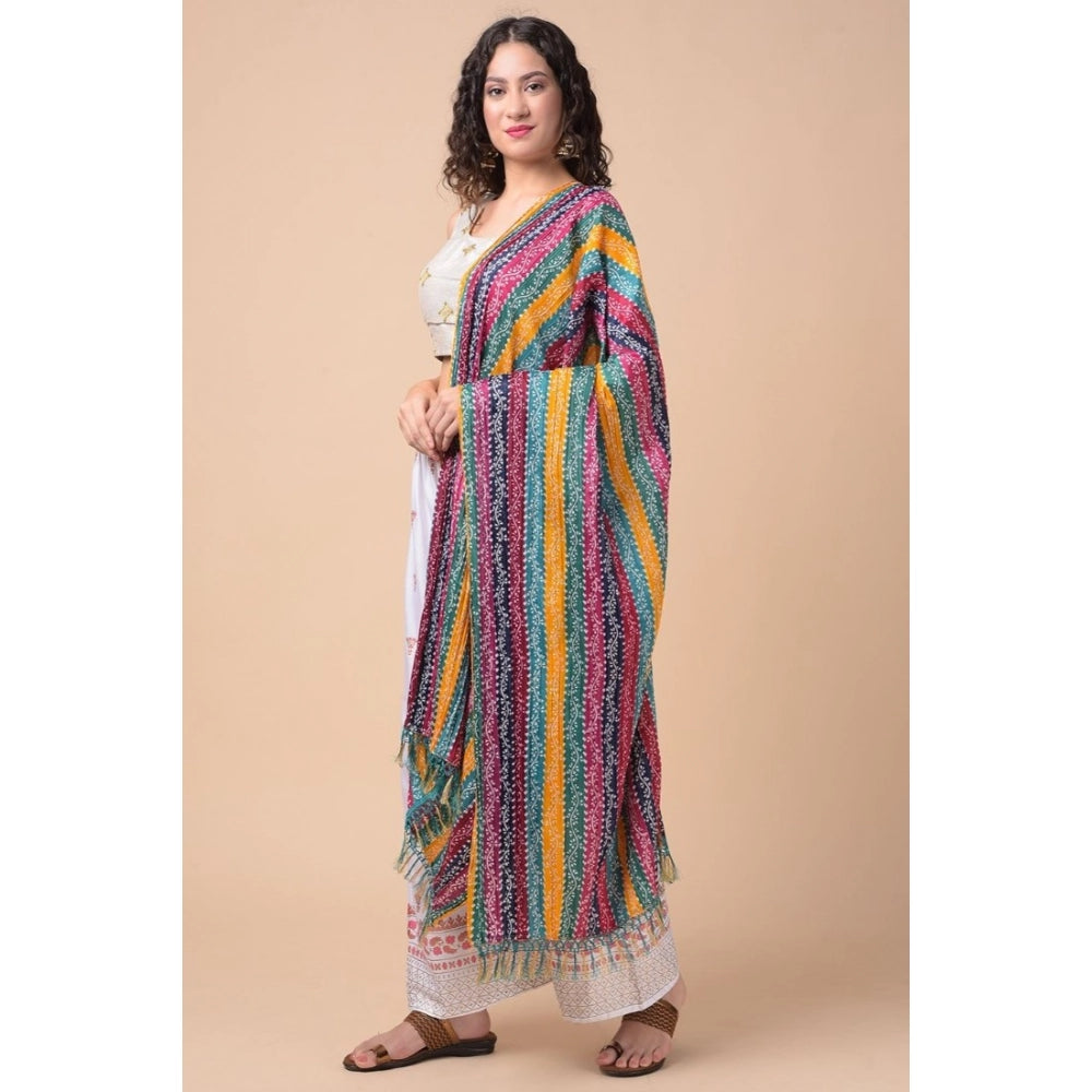 Generic Women's Chanderi Printed Dupatta (Multicolor, Length: 2.25 to 2.50 Mtr)