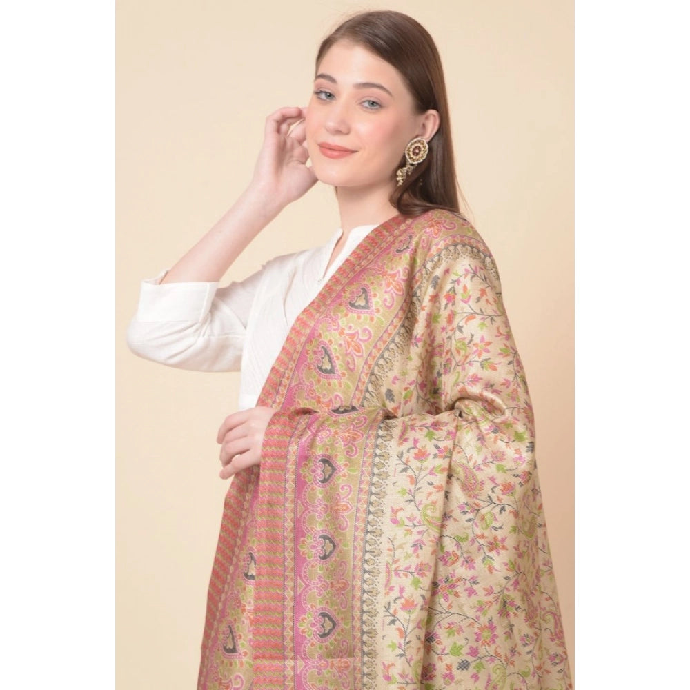 Generic Women's Art Silk Printed Dupatta (Pink, Length: 2.25 to 2.50 Mtr)