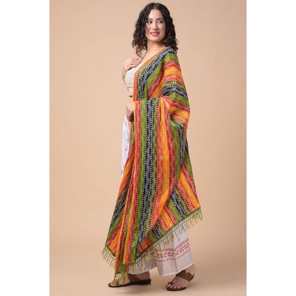 Generic Women's Chanderi Printed Dupatta (Multicolor, Length: 2.25 to 2.50 Mtr)