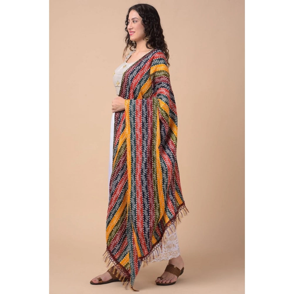 Generic Women's Chanderi Printed Dupatta (Multicolor, Length: 2.25 to 2.50 Mtr)