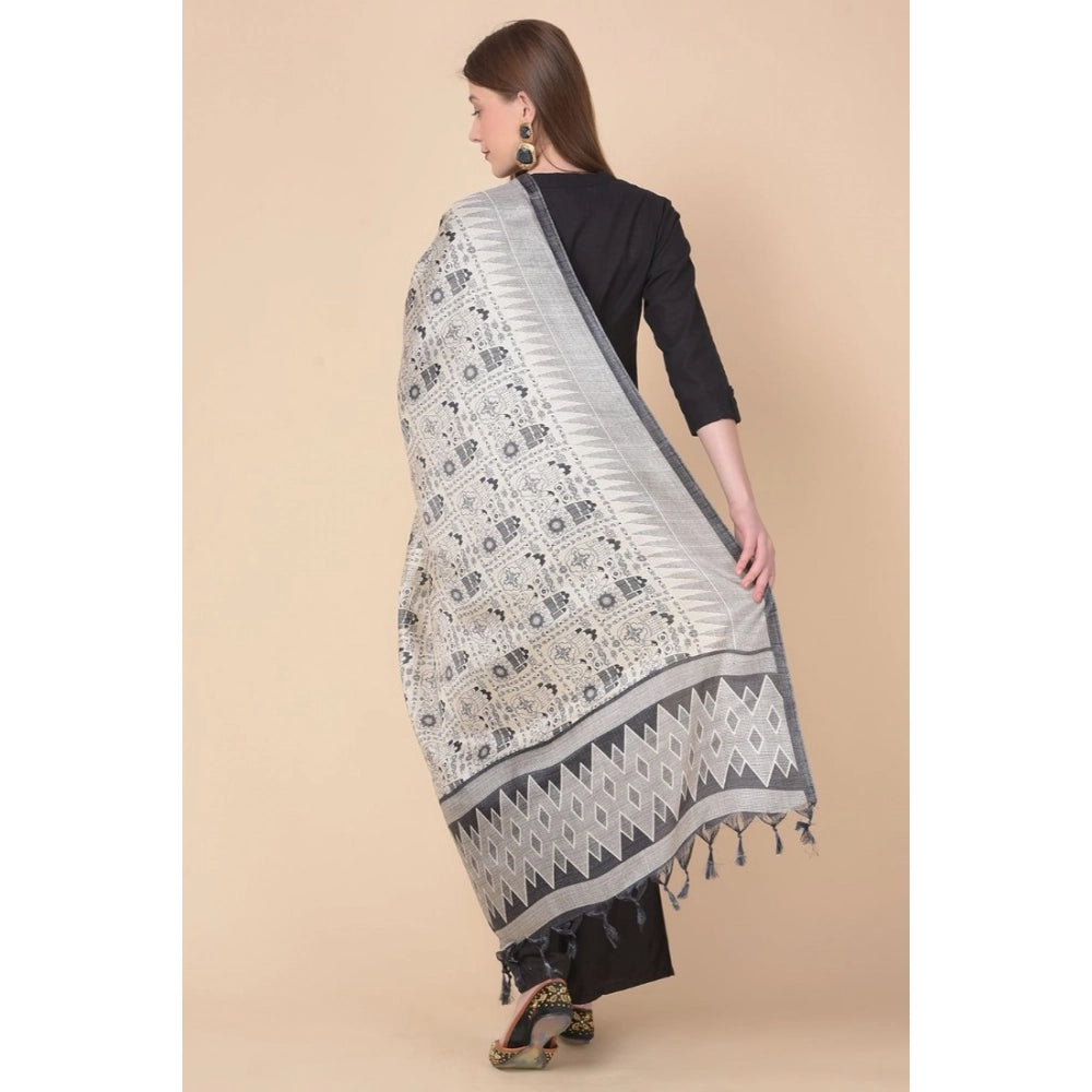 Generic Women's Art Silk Printed Dupatta (Multicolored, Length: 2.25 to 2.50 Mtr)