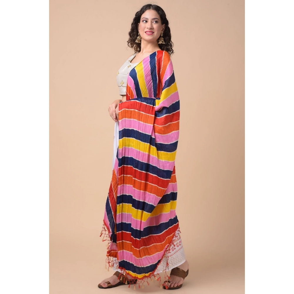 Generic Women's Chanderi Printed Dupatta (Multicolor, Length: 2.25 to 2.50 Mtr)
