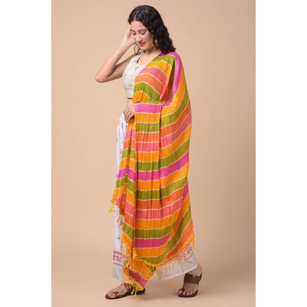 Generic Women's Chanderi Printed Dupatta (Multicolor, Length: 2.25 to 2.50 Mtr)