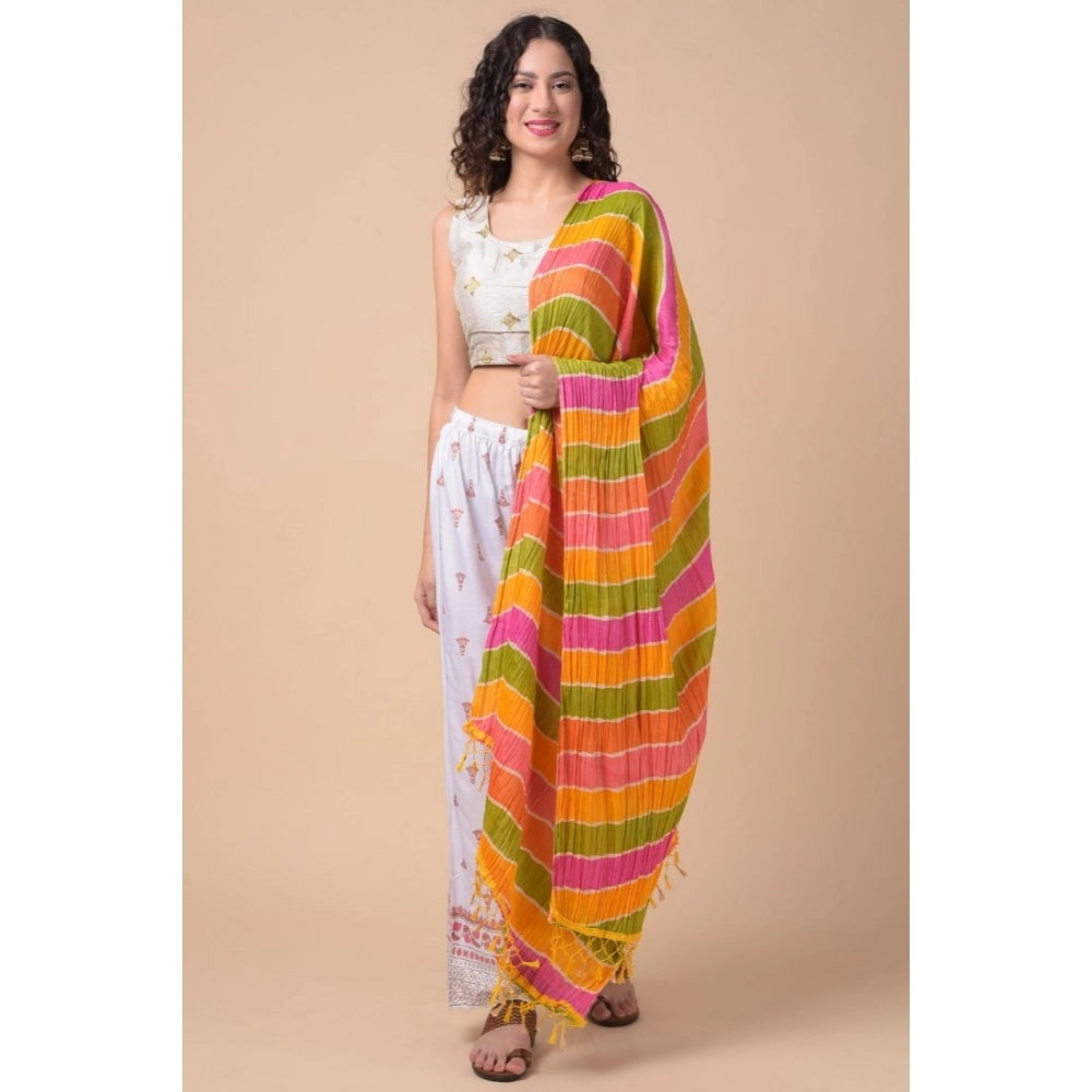 Generic Women's Chanderi Printed Dupatta (Multicolor, Length: 2.25 to 2.50 Mtr)