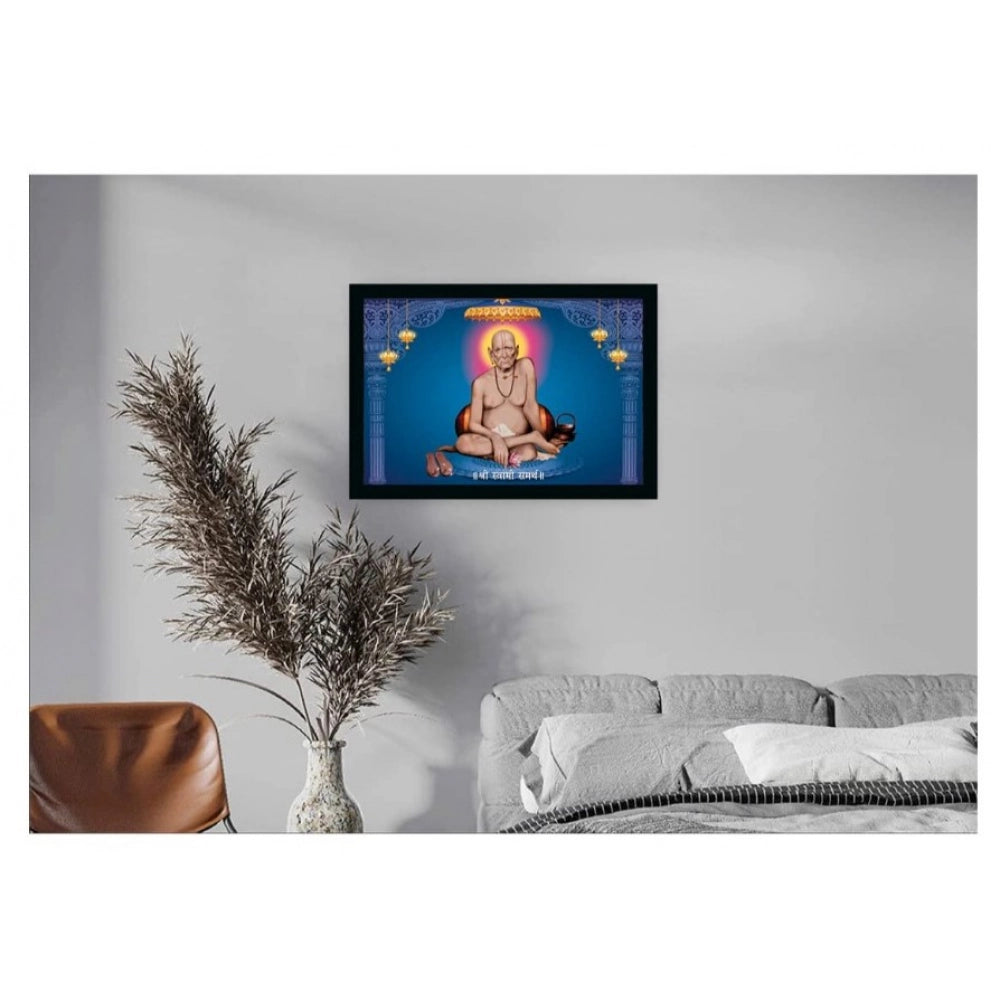 Generic Shri Swami Samarth Photo Frame with Synthetic Photo Frame (Multicolor)