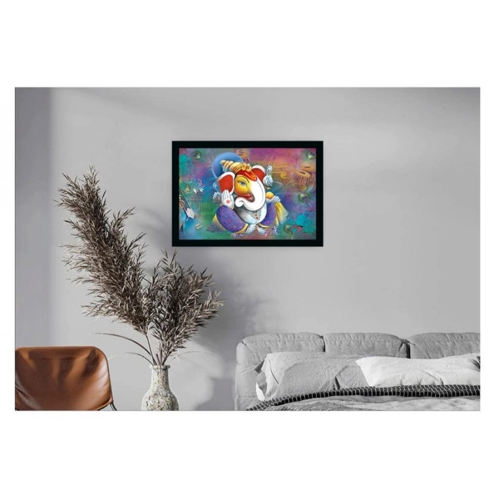 Generic Ganesh Photo with Synthetic Photo Frame (Multicolor)