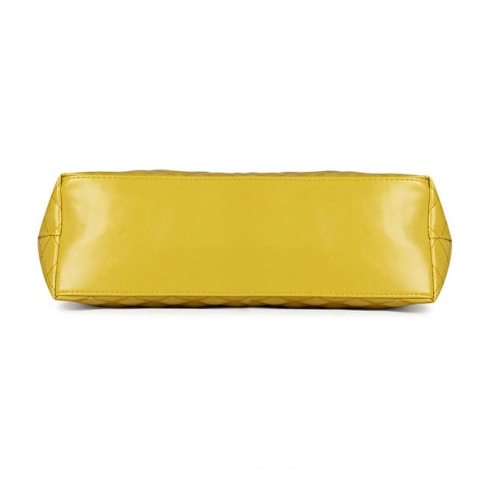 Generic Women's Polyurethane Textured Shoulder Bag (Yellow)