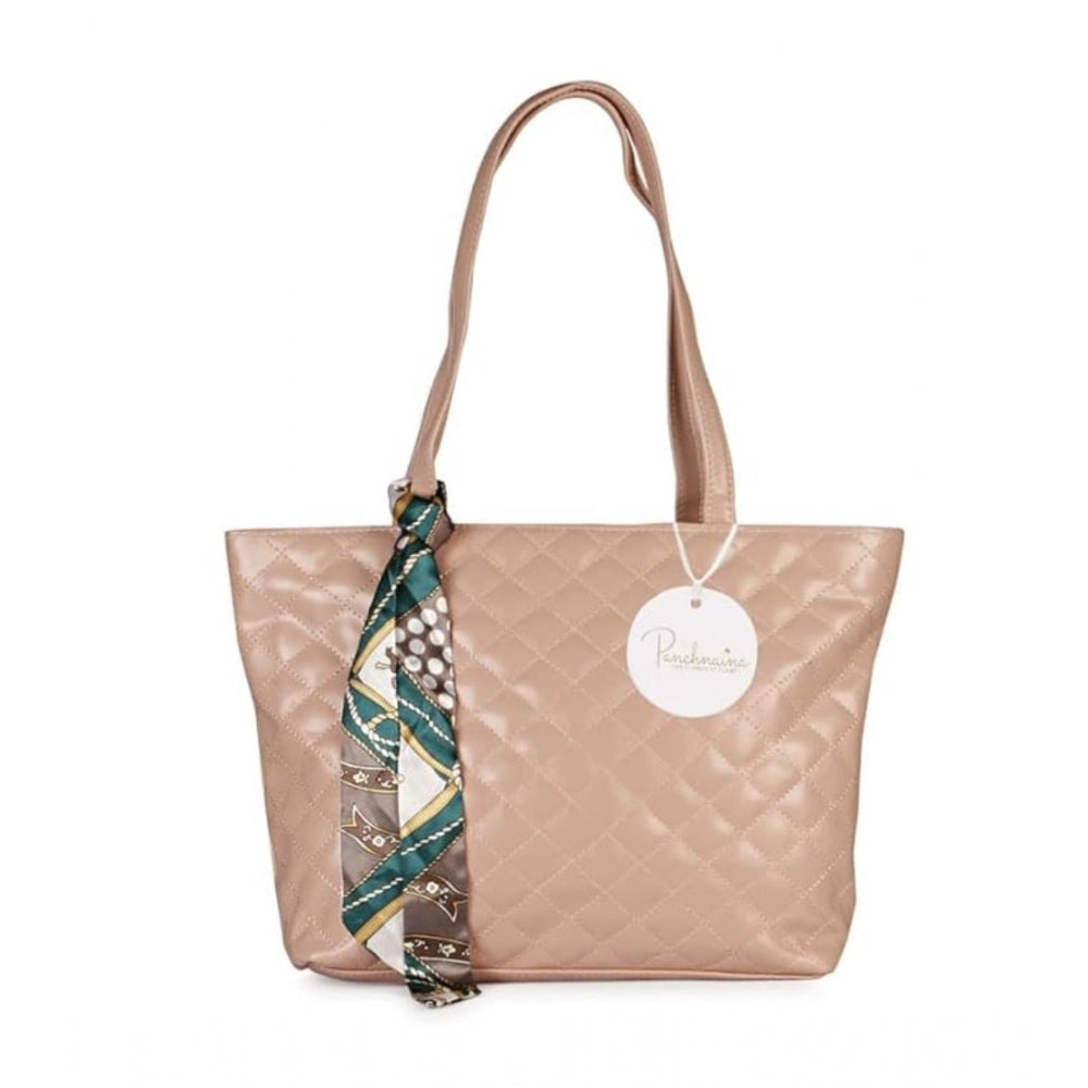 Generic Women's Polyurethane Textured Shoulder Bag (Peach)