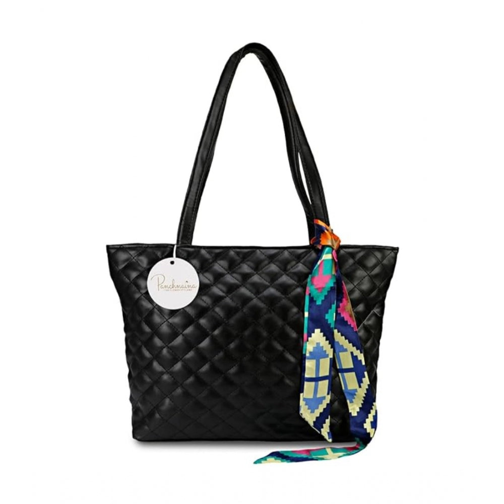 Generic Women's Polyurethane Textured Shoulder Bag (Black)