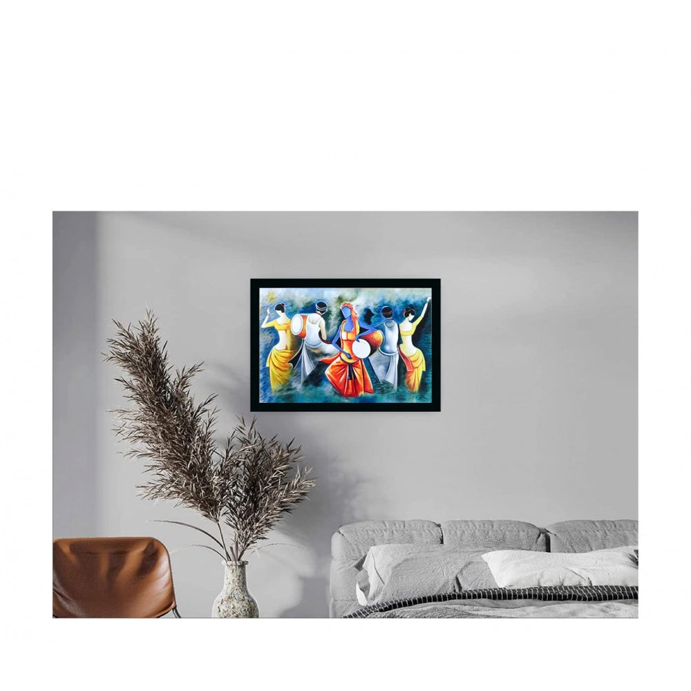 Generic Modern Art Painting with Synthetic Photo Frame (Multicolor)