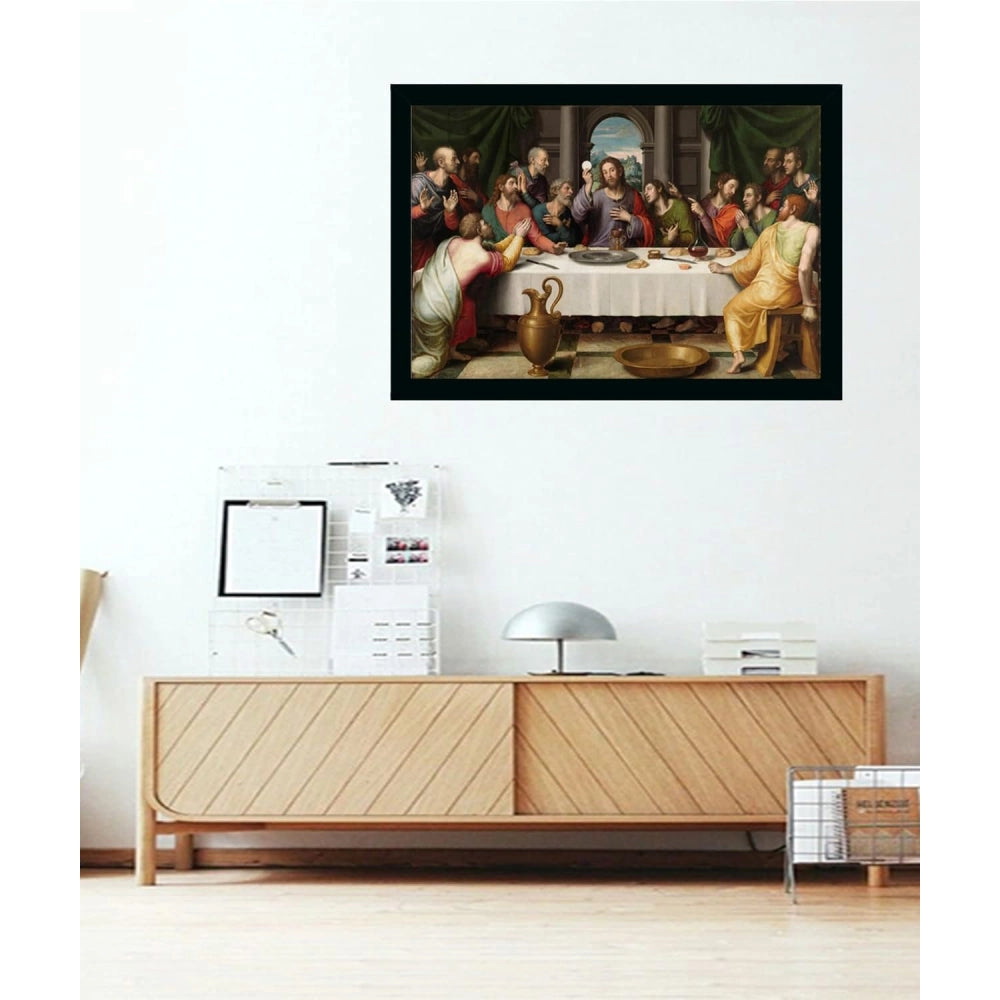 Generic Jesus Christ Painting with Synthetic Photo Frame (Multicolor)