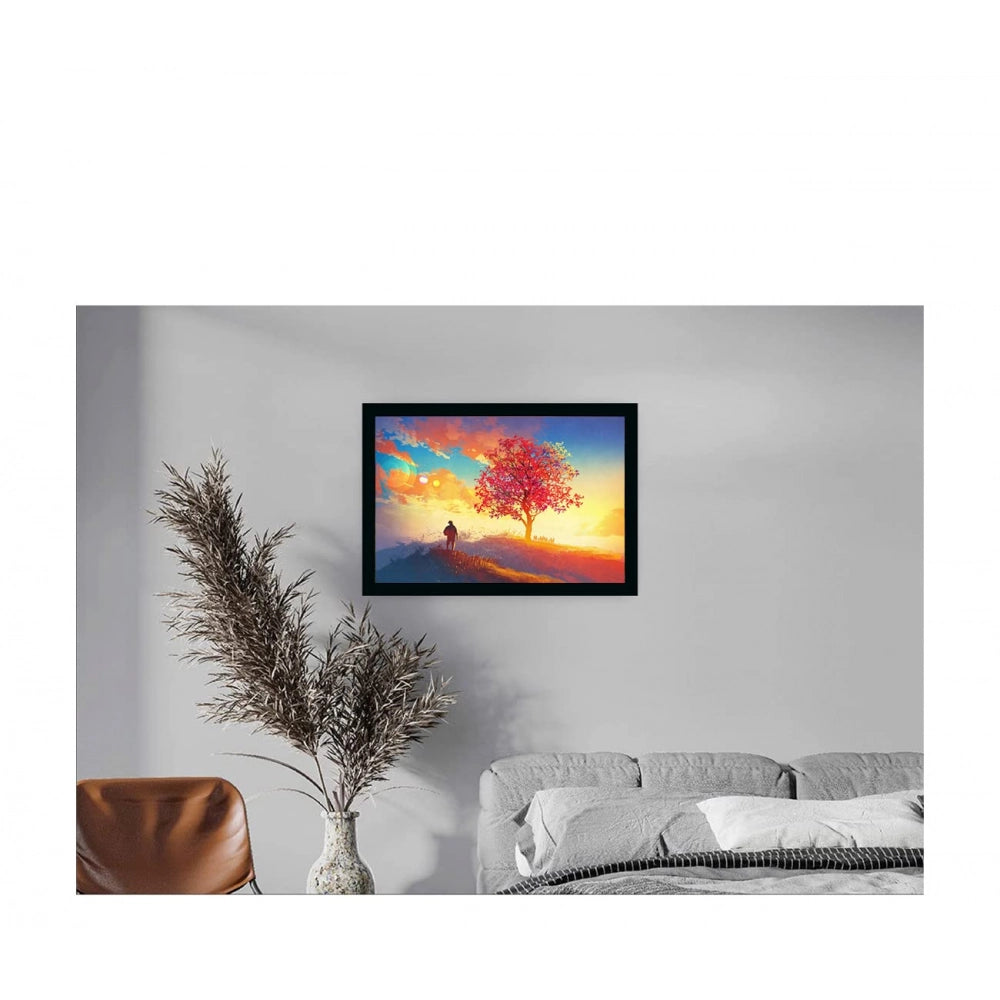 Generic ree Painting Painting with Synthetic Photo Frame (Multicolor)