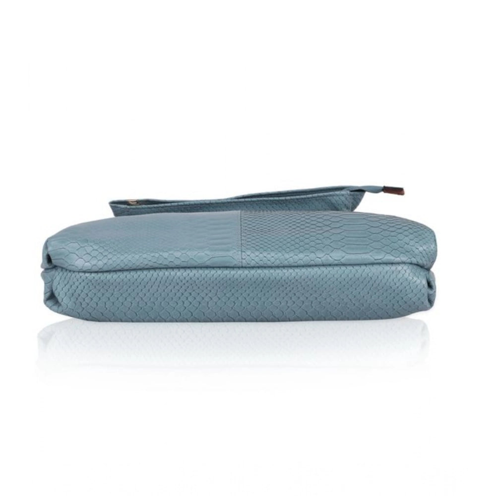 Generic Women's Faux Leather Textured Sling Bag (Blue)