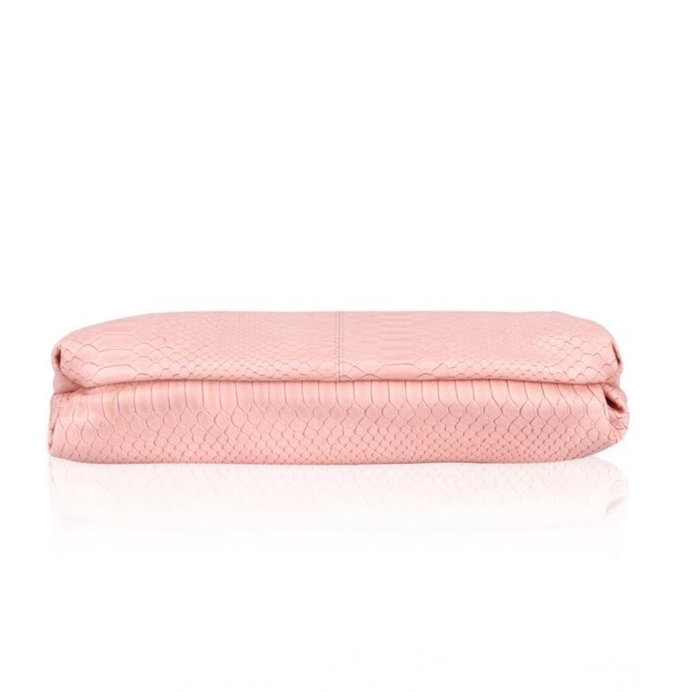 Generic Women's Faux Leather Textured Sling Bag (Pink)