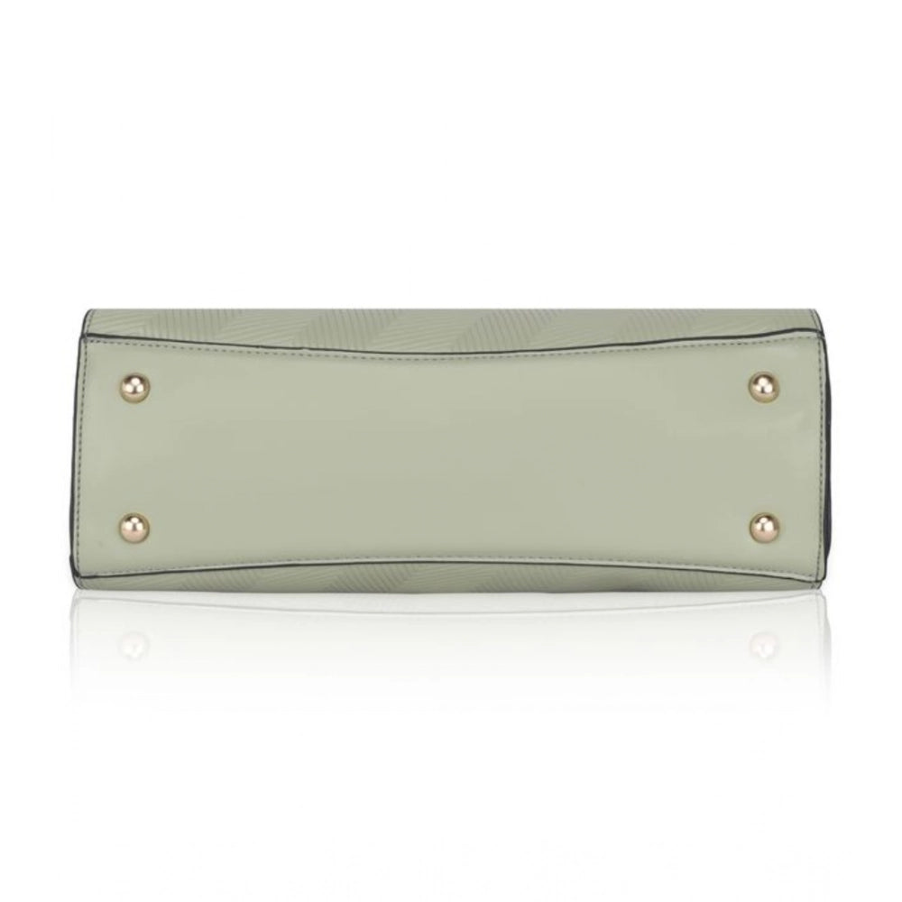 Generic Women's Faux Leather Textured Adjustable Long Belt Handbag (Green)