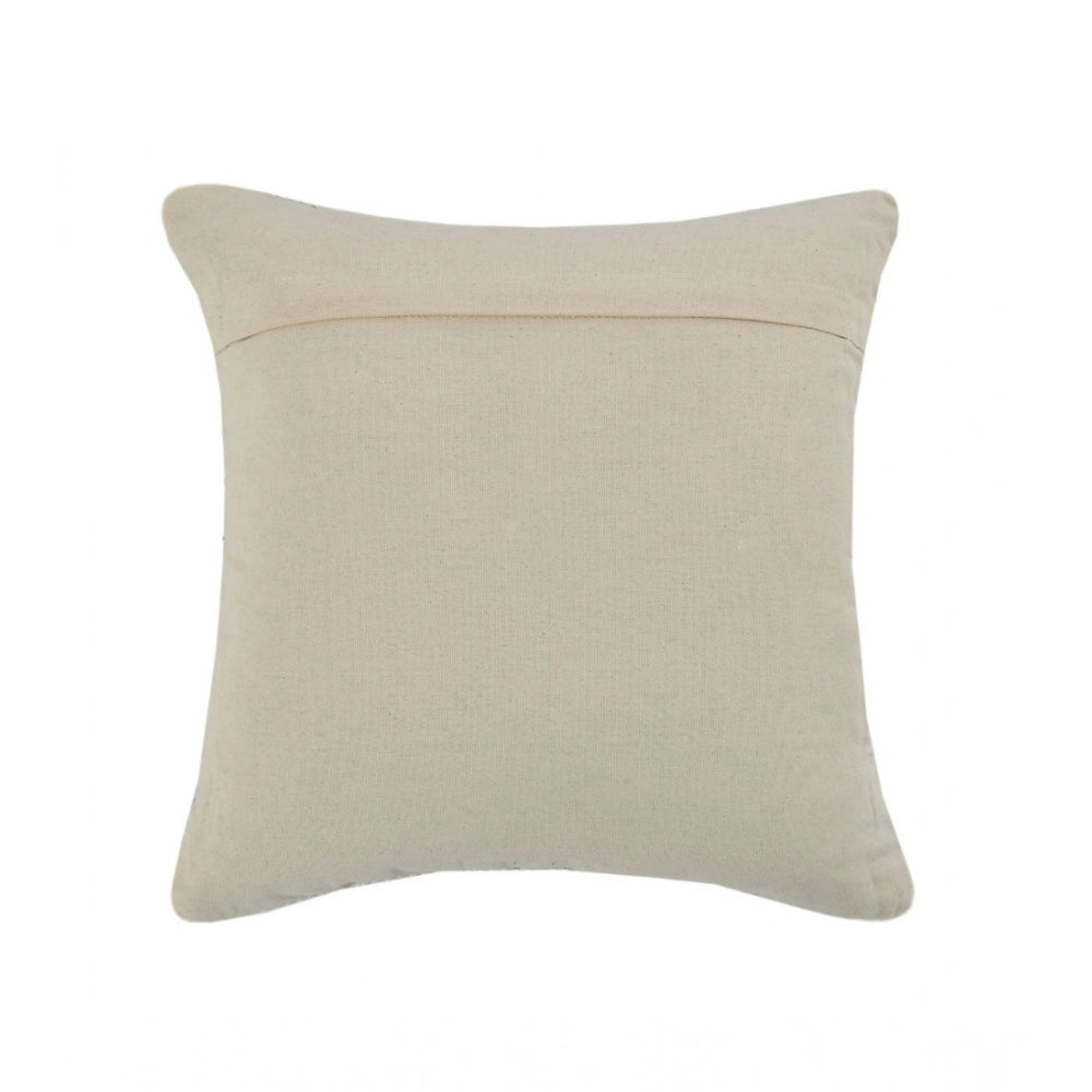 Generic Cotton Handcrafted Pit Loom Cushion Cover 16x16 Inch Pack of 2 (Red Cream)