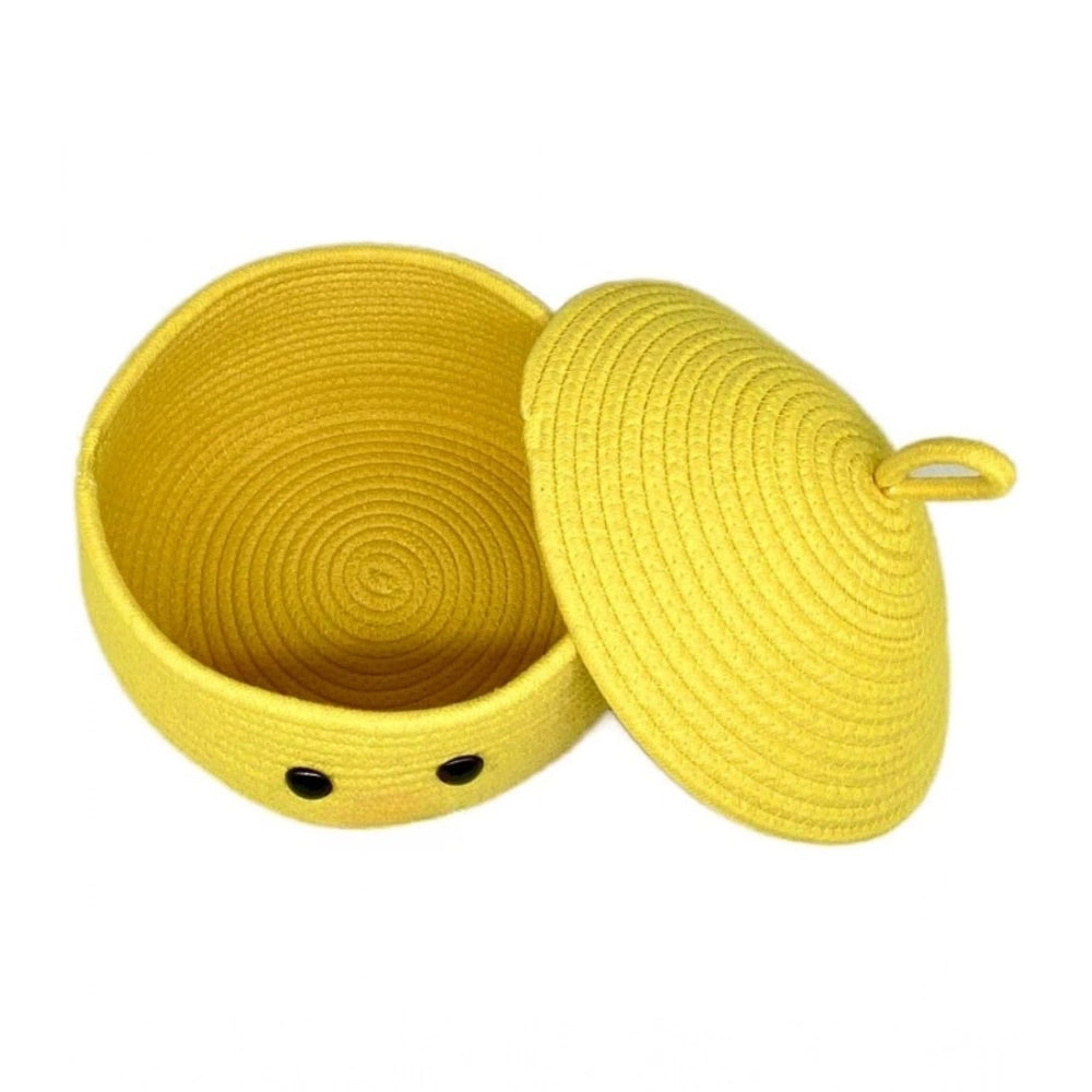 Generic Cotton Gudda Pack of 1 Storage Basket For Clothes (Yellow)