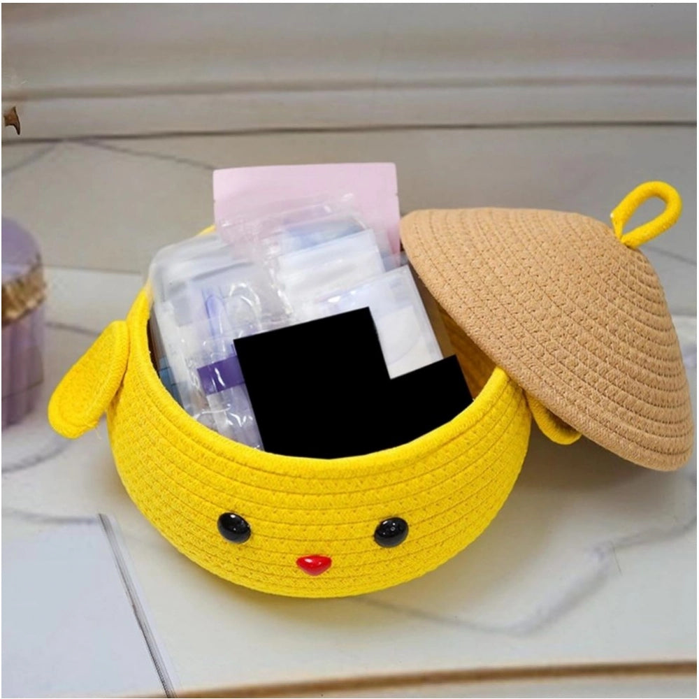 Generic Cotton Gudda Pack of 1 Storage Basket For Clothes (Yellow)