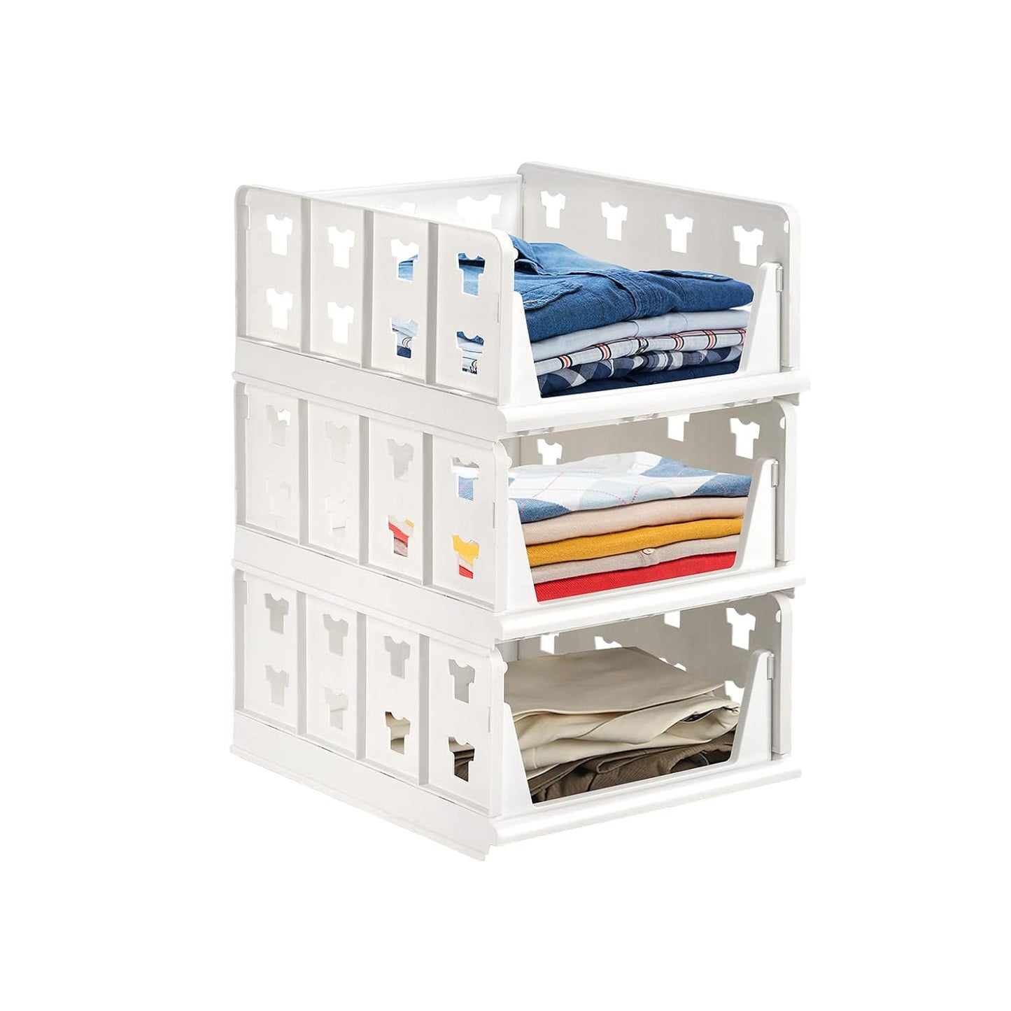 3 Layer Stackable Multifunctional Storagefor Clothes Foldable Drawer Shelf Basket Utility Cart Rack Storage Organizer Cart For Kitchen Pantry Closet Bedroom Bathroom Laundry(3 Layer 1 Pc)