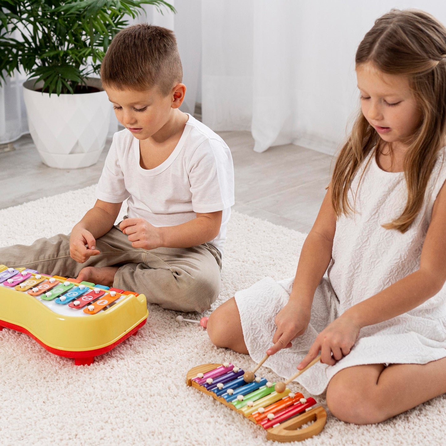 2 In 1 Baby Piano Xylophone Toy For Toddlers 5 Multicolored Key Keyboard Xylophone Piano Preschool Educational Musical Learning Instruments Toy For Baby Kids Girls Boys 3+ Years(1 Pc)