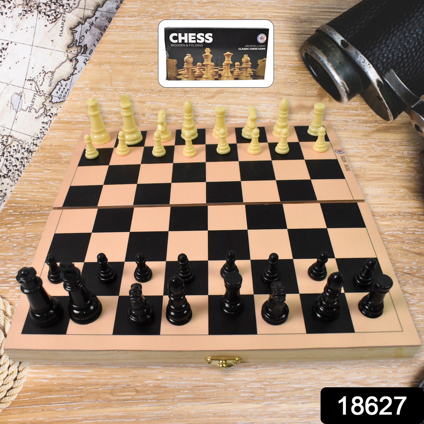 Folding Wooden Chess Board Set (30 30 Cm 1 Set)