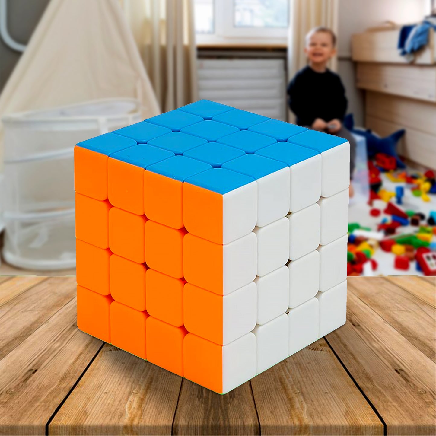 Small Puzzles Cubes 444 High Speed Sticker Less Magic Cube Game Kids And Professionals Magic Cube Puzzle Toy Pack Of 1 8+ Years