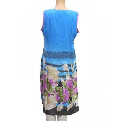 Generic Women's Synthetic Kurtis (Blue, M)