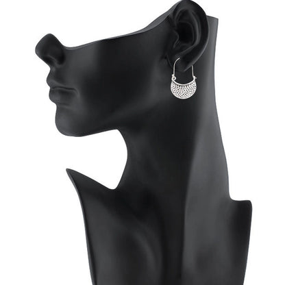 Generic Women's Silver Plated Hook Dangler Hanging Earrings-Silver