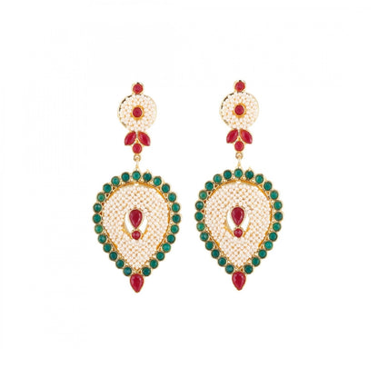 Designer Traditional India Rajasthani Basra Pearl Necklace with Earrings