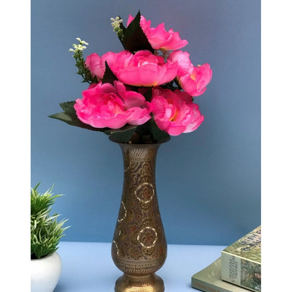 Generic Artificial Flowers Bunch Bouquet Of 7 Poppy Flowers For Home Decoration (Light Pink, Material:Silk, Polyester)