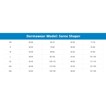 Dermawear Women's 4D Stretch Saree Shapewear (Turquoise-Blue)