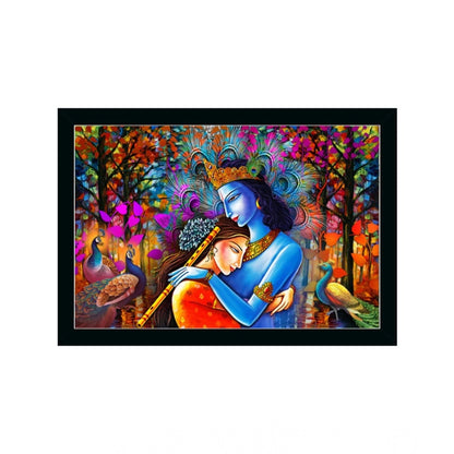 Generic Radha Krishna Painting with Synthetic Photo Frame (Multicolor)