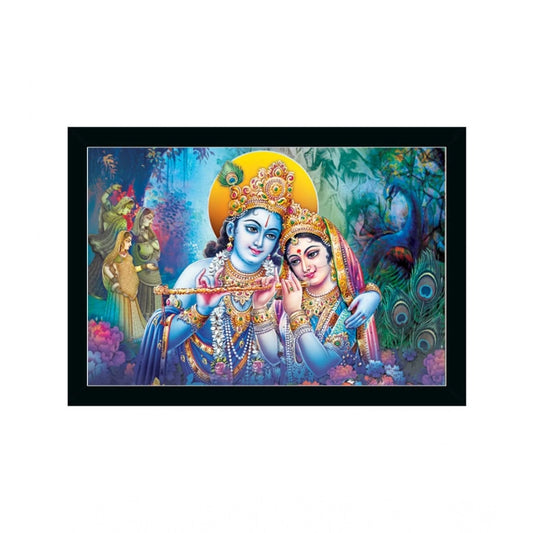 Generic Radha Krishna Painting with Synthetic Photo Frame (Multicolor)