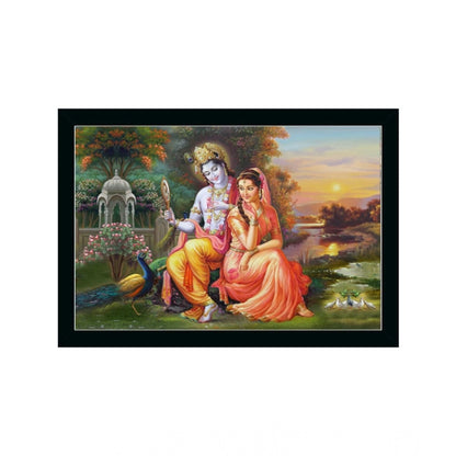 Generic Radha Krishna Painting with Synthetic Photo Frame (Multicolor)