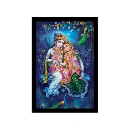Generic Radha Krishna Painting with Synthetic Photo Frame (Multicolor)