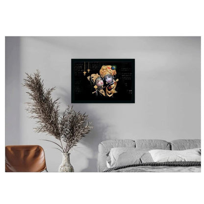Generic Radha Krishna Painting with Synthetic Photo Frame (Multicolor)