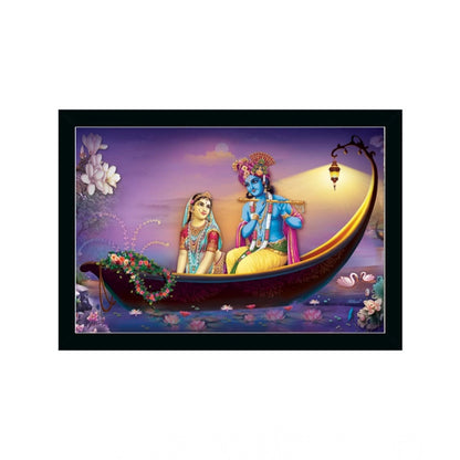 Generic Radha Krishna Painting with Synthetic Photo Frame (Multicolor)