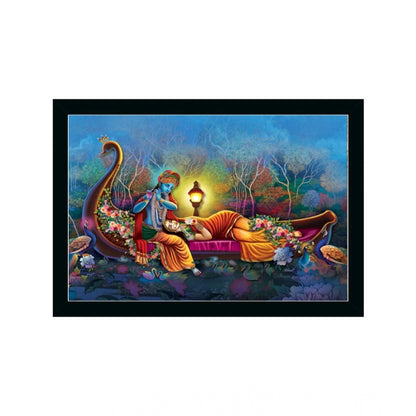 Generic Radha Krishna Painting with Synthetic Photo Frame (Multicolor)