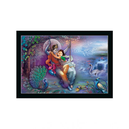 Generic Radha Krishna Painting with Synthetic Photo Frame (Multicolor)