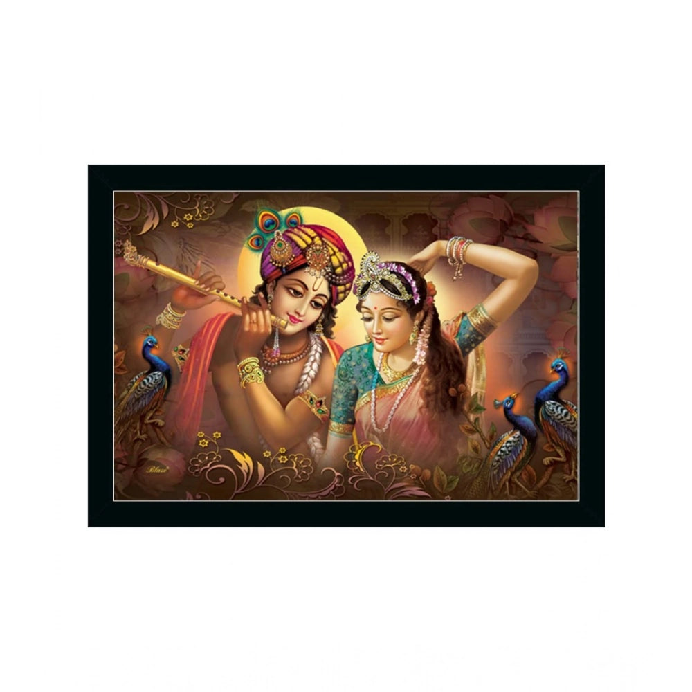 Generic Radha Krishna Painting with Synthetic Photo Frame (Multicolor)