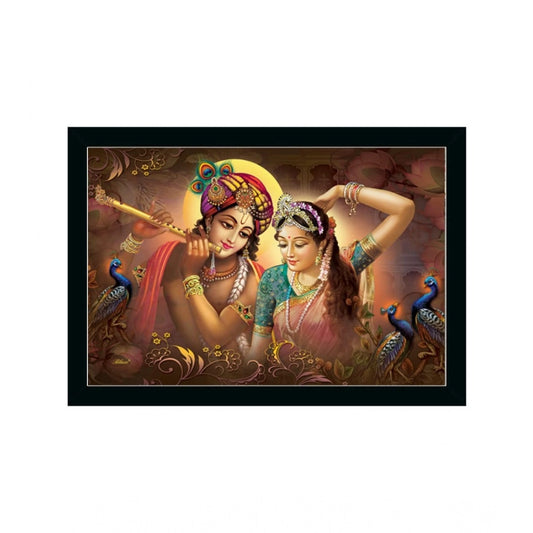 Generic Radha Krishna Painting with Synthetic Photo Frame (Multicolor)