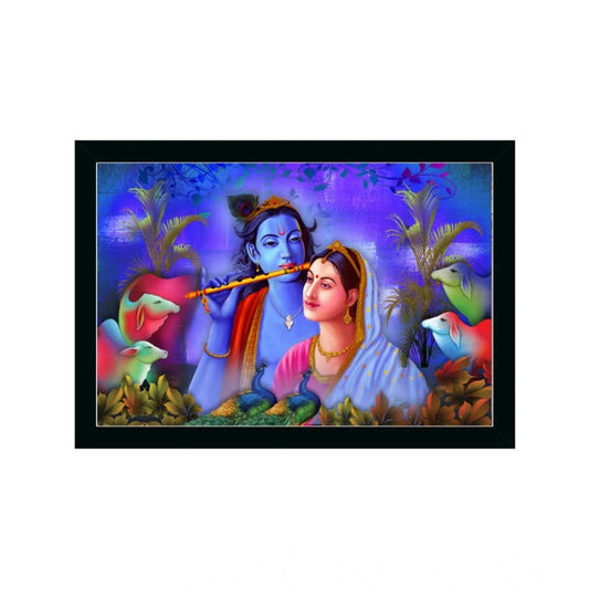 Generic Radha Krishna Painting with Synthetic Photo Frame (Multicolor)