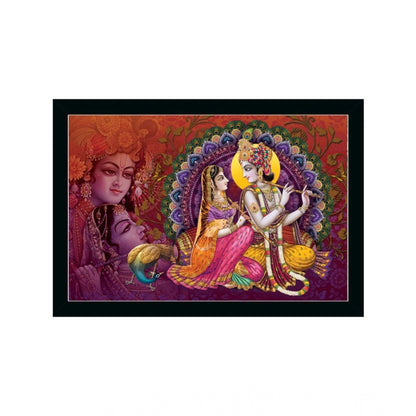 Generic Radha Krishna Painting with Synthetic Photo Frame (Multicolor)