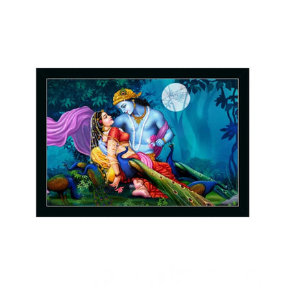 Generic Radha Krishna Painting with Synthetic Photo Frame (Multicolor)