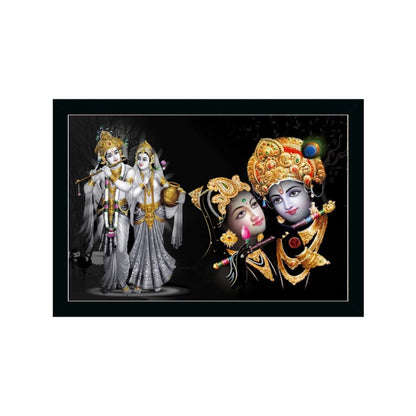 Generic Radha Krishna Painting with Synthetic Photo Frame (Multicolor)