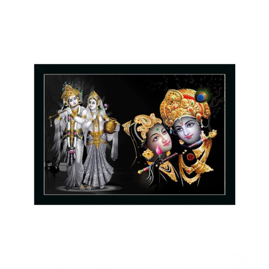 Generic Radha Krishna Painting with Synthetic Photo Frame (Multicolor)