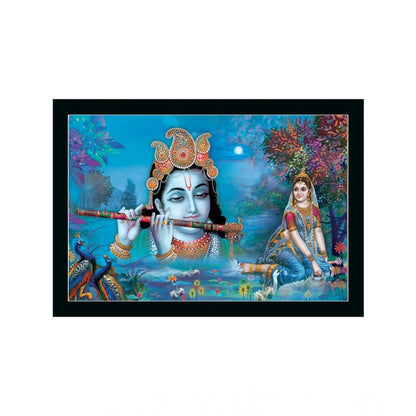 Generic Radha Krishna Painting with Synthetic Photo Frame (Multicolor)