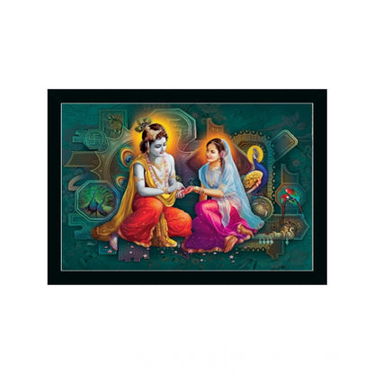 Generic Radha Krishna Painting with Synthetic Photo Frame (Multicolor)