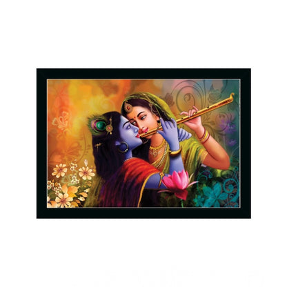 Generic Radha Krishna Painting with Synthetic Photo Frame (Multicolor)